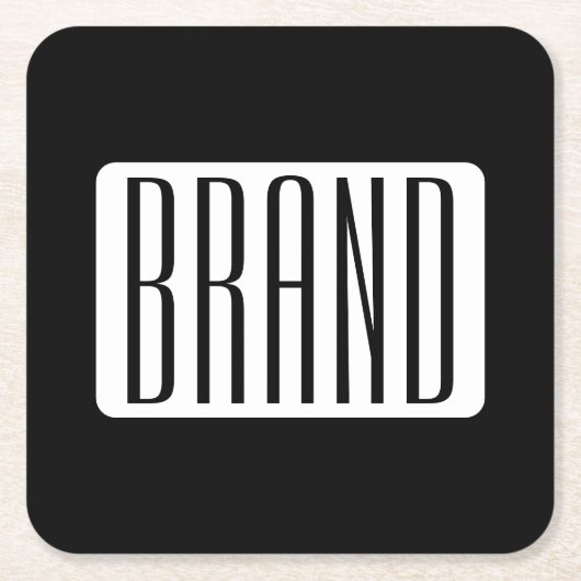 Moderne Naam of bewerkbare Merknaam voor Bedrijf Kartonnen Onderzetters (Voorkant)