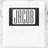 Moderne Naam of bewerkbare Merknaam voor Bedrijf Rechthoekige Sticker (Tas)