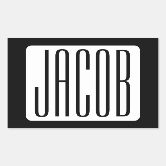 Moderne Naam of bewerkbare Merknaam voor Bedrijf Rechthoekige Sticker (Voorkant)