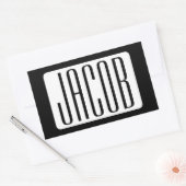 Moderne Naam of bewerkbare Merknaam voor Bedrijf Rechthoekige Sticker (Envelop)