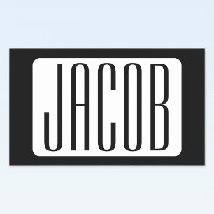 Moderne Naam of bewerkbare Merknaam voor Bedrijf Rechthoekige Sticker
