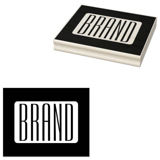 Moderne Naam of bewerkbare Merknaam voor Bedrijf Rubberstempel (Gestempeld)