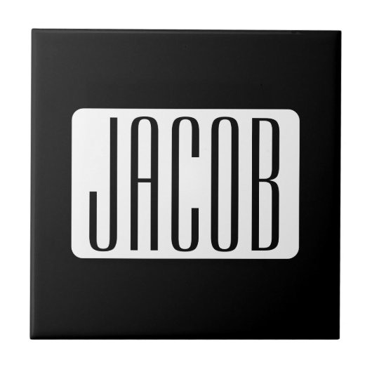 Moderne Naam of bewerkbare Merknaam voor Bedrijf Tegeltje (Voorkant)