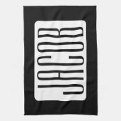 Moderne Naam of bewerkbare Merknaam voor Bedrijf Theedoek (Verticaal)