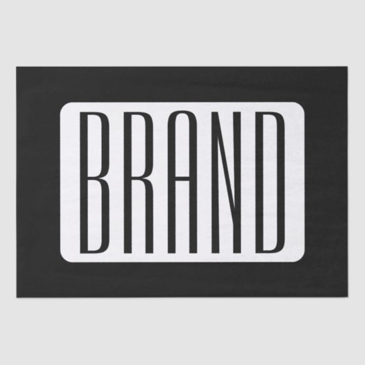 Moderne Naam of bewerkbare Merknaam voor Bedrijf Tissuepapier (Voorkant)