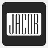 Moderne Naam of bewerkbare Merknaam voor Bedrijf Vierkante Sticker (Voorkant)