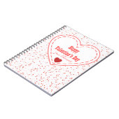 Moderne naam Rood Roze Hart Gelukkige Valentijnsda Notitieboek (Linkerzijde)