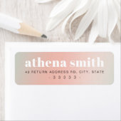 Moderne naam roze groen verloop retouradres etiket (Insitu)