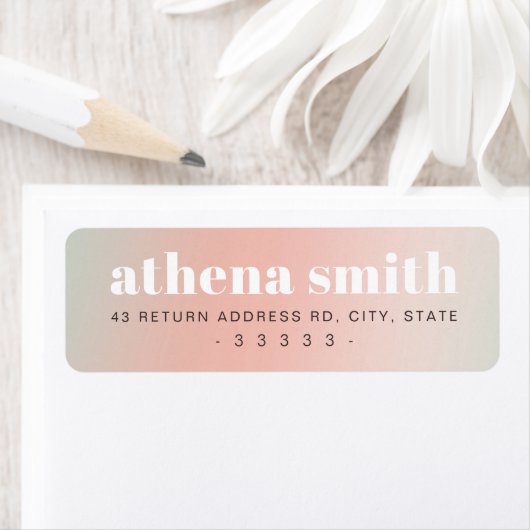 Moderne naam roze groen verloop retouradres etiket (Insitu)