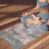 Moderne naam Roze Groene Shimmer Camouflage Patroo Yogamat