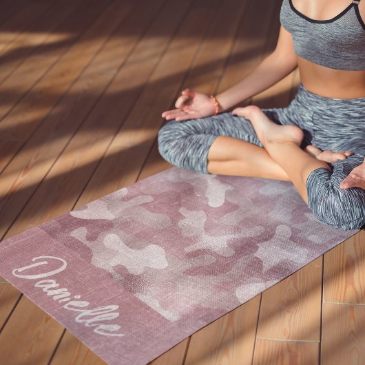 Moderne naam Roze Shimmer Camouflage Patroon Yogamat