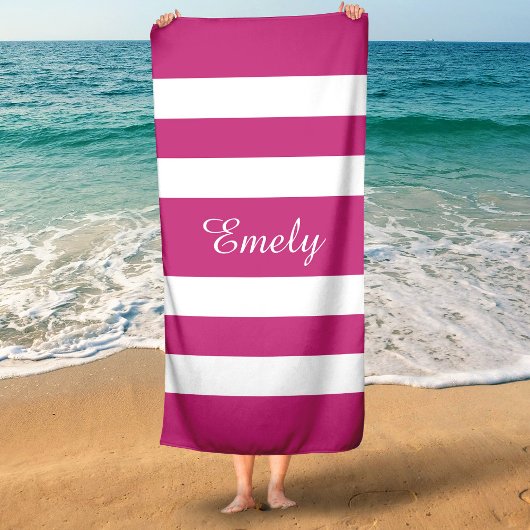 Moderne naam roze stripper strandlaken
