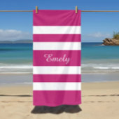 Moderne naam roze stripper strandlaken