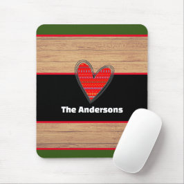 Moderne naam: Rustic Wood Heart Muismat