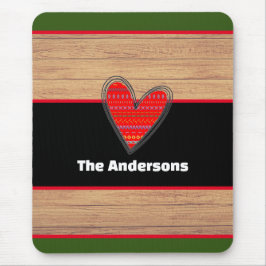 Moderne naam: Rustic Wood Heart Muismat