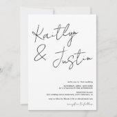 Moderne naam script calligrafie zwarte witte bruil kaart (Voorkant)