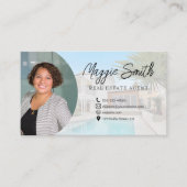 Moderne naam script foto Real Estate Agent Visitekaartje (Voorkant)