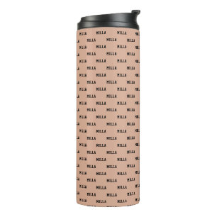 Moderne naam Simple & Stylish Pattern Dusty Roos Thermosbeker