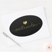 Moderne naam sticker met gouden hartje (Envelop)