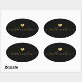 Moderne naam sticker met gouden hartje (Vel)