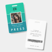 Moderne naam tag en foto pers badge (Voor- en achterkant)