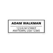 Moderne Naam & Terugkeeradresstempel met Rand Zelfinktende Stempel (Design)