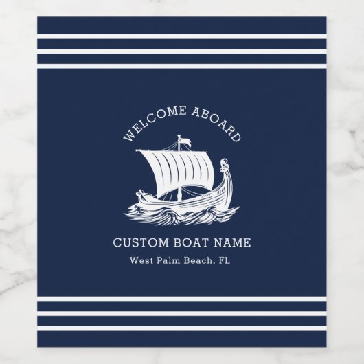 Moderne Naam van Aangepaste Boot en Scheepslogo vo Wijn Etiket (Enkel label)