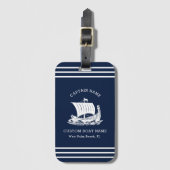 Moderne Naam van boot en scheepslogo volgens de ma Bagagelabel (Voorkant (verticaal))