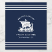 Moderne Naam van boot en scheepslogo volgens de ma Wijn Etiket (Enkel label)