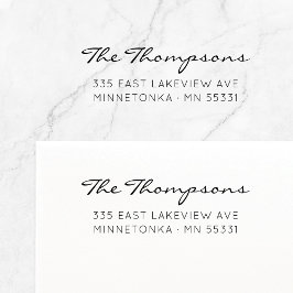 Moderne naam van de Manuscript Familie. Retouradre Zelfinktende Stempel