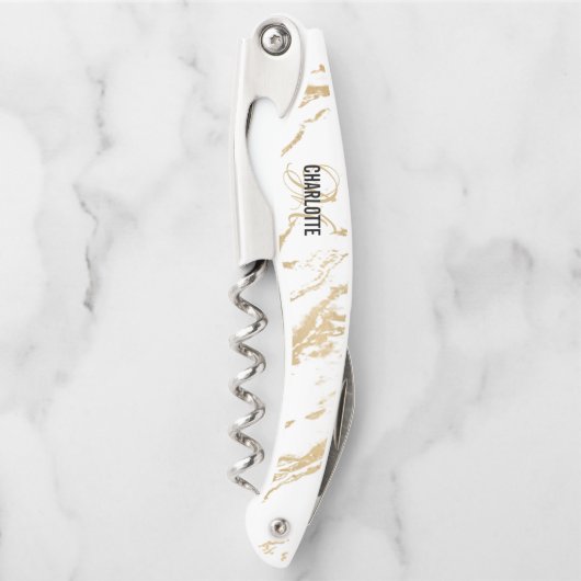 Moderne naam van het witte goudmarmer kurkentrekker (Voorkant)