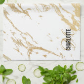 Moderne naam van het witte goudmarmer theedoek (Gevouwen)