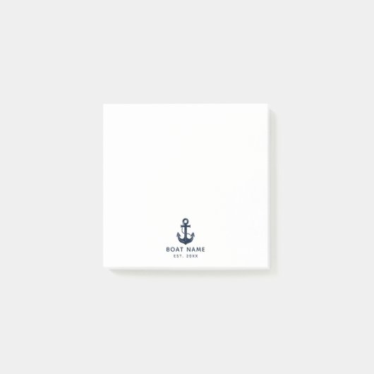 Moderne naam van scheepsankerboot op maat post-it® notes (Voorkant)