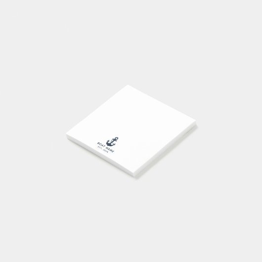 Moderne naam van scheepsankerboot op maat post-it® notes (Schuin)