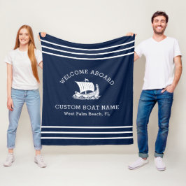Moderne Naam van Scheepsboot en Scheepslogo Fleece Deken