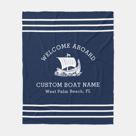 Moderne Naam van Scheepsboot en Scheepslogo Fleece Deken (Voorkant)