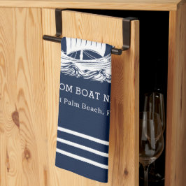 Moderne Naam van Scheepsboot en Scheepslogo Theedoek