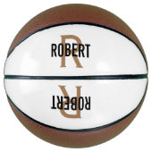 Moderne naam van witte goudmonogram basketbal (Voorkant)