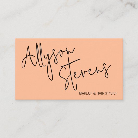 Moderne naam vet script make-up haar logo qr perzi visitekaartje (Voorkant)