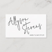 Moderne naam vet script make-up logo qr code visitekaartje (Voorkant)