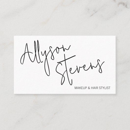 Moderne naam vet script make-up logo qr code visitekaartje (Voorkant)