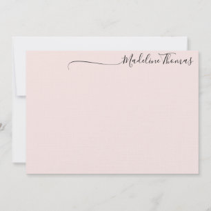 Moderne naam voor zwarte roze handschrift kalligra notitiekaartje