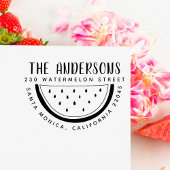 Moderne naam watermeloen Ronde retouradres Rubberstempel