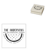 Moderne naam watermeloen Ronde retouradres Rubberstempel (Gestempeld)