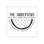 Moderne naam watermeloen Ronde retouradres Rubberstempel (Afrduk)