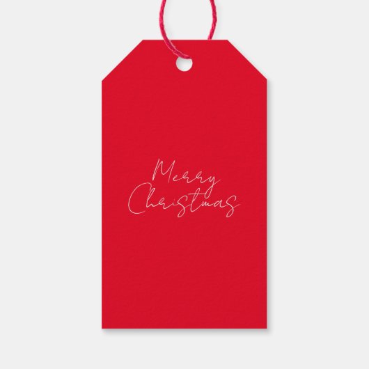 Moderne Naam Waterverf Script Prettig Kerstfeest Cadeaulabel (Achterkant)