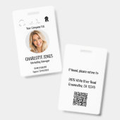 Moderne naamlabel met QR-code Badge (Voor- en achterkant)