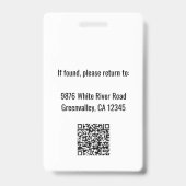 Moderne naamlabel met QR-code Badge (Achterkant)