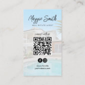 Moderne NaamManuscript de Foto Real Estate Agent B Visitekaartje (Achterkant)