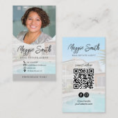 Moderne NaamManuscript de Foto Real Estate Agent B Visitekaartje (Voorkant / Achterkant)